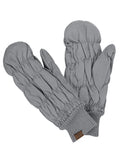 C.C Unisex Light Warm Soft Quilted Elastic Insulated Puffer Mittens