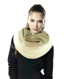 Exclusive Two Tone Winter Pullover Loop Cowl Tube Scarf