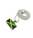Flag of Jamaica Micro Pendant with Chain Necklace
