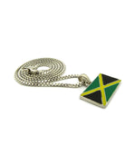 Flag of Jamaica Micro Pendant with Chain Necklace