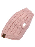 C.C Pet Solid Ribbed Cable Knit Pullover Winter Clothes Dog Sweater