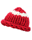Two Tone Single Strip Handmade Big Loop Helsinski Hat Beanie