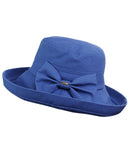 NYFASHION101 Women's Summer Packable Bow Accent Foldable Brim Beach Sun Hat