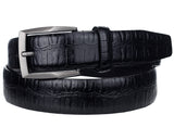 Eurosport Men's Patterned Faux Leather Cut-To-Fit Belt with Gun Metal Square Buckle