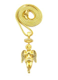 Stone Stud Baby Halo Angel Pendant w/ Chain Necklace