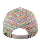 C.C Multicolored Paper Straw Weaved Adjustable Precurved Baseball Cap Hat