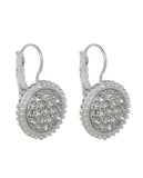 Women's Evening Gala Fashion Round Iridescent Stone Clip On Earrings