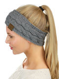 C.C Soft Stretch Winter Warm Cable Knit Fuzzy Lined Ear Warmer Headband