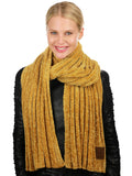 C.C Women's Ultra Soft Chenille Ribbed Thick Warm Knit Shawl Wrap Scarf