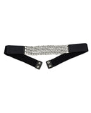 Women's Triple Row Silver-Tone Chain Link Chain Elastic Stretch Waist Belt