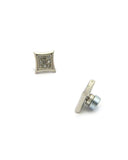 Stone Stud Kite Shape Magnetic Stud Earrings in Silver-Tone