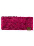 C.C Soft Stretch Winter Warm Cable Knit Fuzzy Lined Ear Warmer Headband