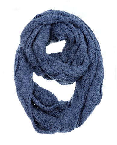 Soft Warm Chunky Cable Knit Infinity Loop Scarf
