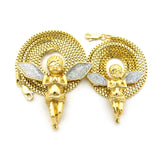 Silver-Tone Dusted Pray Angel Pendant Set w/ Box Chain Necklaces