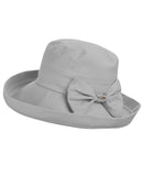 NYFASHION101 Women's Summer Packable Bow Accent Foldable Brim Beach Sun Hat