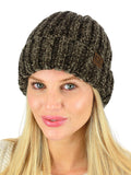 C.C Unisex Chenille Soft Warm Stretchy Thick Cuffed Knit Beanie Cap Hat