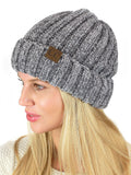 C.C Unisex Chenille Soft Warm Stretchy Thick Cuffed Knit Beanie Cap Hat