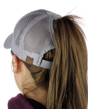 C.C Ponycap Messy High Bun Ponytail Adjustable Mesh Trucker Baseball Cap Hat