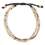 Women's 2 Row Simple Bead Macrame Bracelet