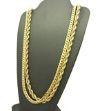 Unisex Hip-Hop Style 6mm 30" Rope Chain and Miami Cuban Chain Necklaces in Gold-Tone