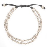Women's 2 Row Simple Bead Macrame Bracelet