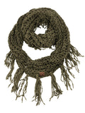 C.C Women's Soft Solid Chenille Net Fringed Tassel Infinity Wrap Scarf