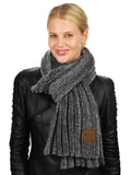 C.C Women's Ultra Soft Chenille Ribbed Thick Warm Knit Shawl Wrap Scarf
