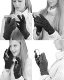 C.C Unisex Cable Knit Winter Warm Anti-Slip Touchscreen Texting Gloves