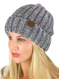 C.C Unisex Chenille Soft Warm Stretchy Thick Cuffed Knit Beanie Cap Hat