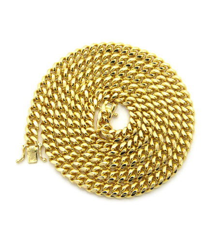 Gold-Tone Men's 6mm Miami Cuban Link Chain Necklace with Box Clasp