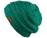 C.C Unisex Colorful Confetti Soft Stretch Cable Knit Beanie Skull Cap