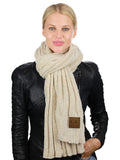 C.C Women's Ultra Soft Chenille Ribbed Thick Warm Knit Shawl Wrap Scarf