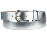 Eurosport Women's Slim Bonded Leather Casual Belt with 2 Tone Buckle