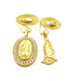 Mother Mary Pendant Set with Chain Necklaces