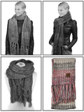 C.C Women's Long Multicolored Warm Cable Knit Shawl Wrap Tassel Scarf