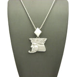 Polished Poker King pendant w/2mm 24" Rope Chain Necklace