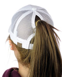 C.C Ponycap Messy High Bun Ponytail Adjustable Mesh Trucker Baseball Cap Hat
