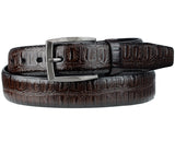 Eurosport Men's Patterned Faux Leather Cut-To-Fit Belt with Gun Metal Square Buckle