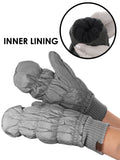 C.C Unisex Light Warm Soft Quilted Elastic Insulated Puffer Mittens