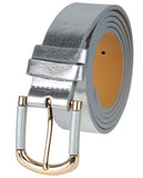 Eurosport Women's Slim Bonded Leather Casual Belt with 2 Tone Buckle