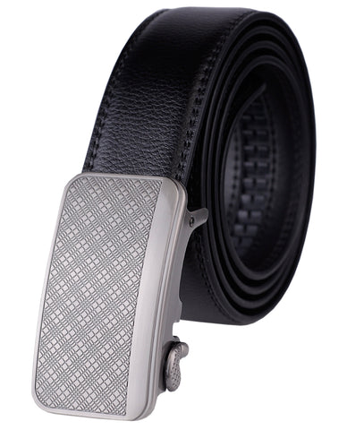 Eurosport Men's Leather Cut-To-Fit Ratchet Dress Belt with Automatic Buckle