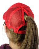 C.C Ponycap Messy High Bun Ponytail Adjustable Mesh Trucker Baseball Cap Hat