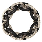 Women's Braided and Smooth Link Fashion Stretch Bracelet