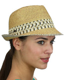 NYFASHION101 Multicolored Weaved Band and Trim Stingy Trilby Fedora Hat