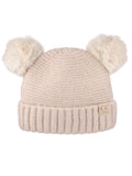 C.C Kids' Children's Double Ear Soft Pom Fuzzy Lined Cuff Beanie Cap