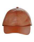 NYFASHION101 Soft PU Leather Perforated Precurved Baseball Cap