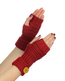 NYfashion101 Exclusive Women's Fingerless Short Arm Warmer w/ Button Accent
