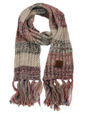C.C Women's Long Multicolored Warm Cable Knit Shawl Wrap Tassel Scarf