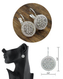 Women's Evening Gala Fashion Round Iridescent Stone Clip On Earrings