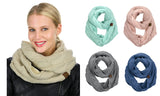 C.C Women's Winter Cable Knit Sherpa Lined Warm Infinity Pullover Scarf
